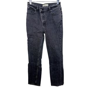 NEW Abercrombie & Fitch 90s Slim Straight Ultra High Rise Black Jeans Women 26 2